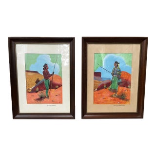 1975 "The Little Shepherd" Paintings, Pair For Sale