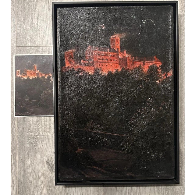 Modern Karl Lindegreen, Evangelical Church, Oil Painting on Canvas For Sale - Image 3 of 13