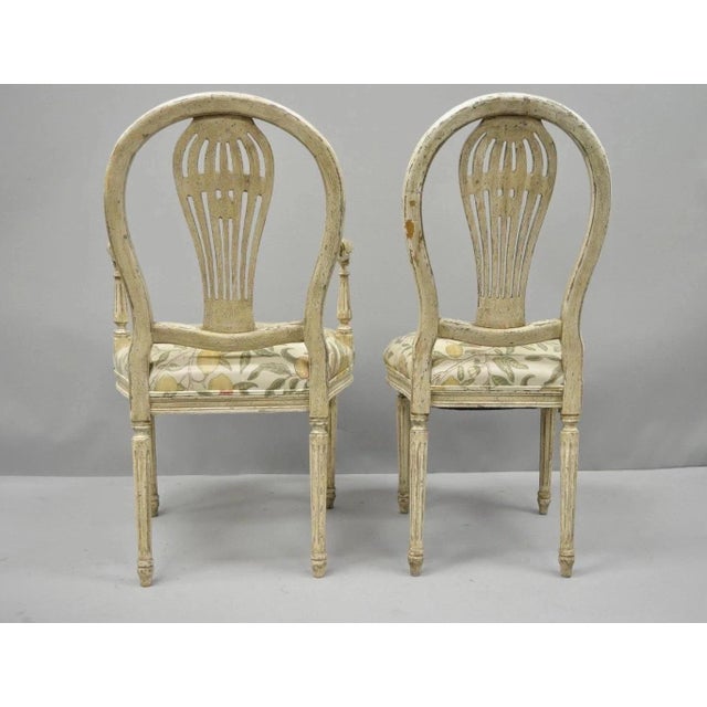 Beige Vintage French Louis XVI Montgolfier Hot Air Balloon Dining Chairs - Set of 6 For Sale - Image 8 of 12