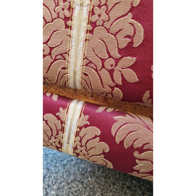 Two-Seater Sofa with Floral Fabric with Decorative Brass Edges, 1980s For Sale - Image 6 of 17