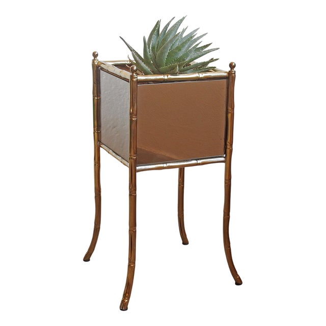 Macetero Faux Bamboo in the style of Maison Baguès, 1980s For Sale