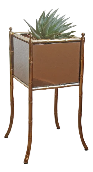 Macetero Faux Bamboo in the style of Maison Baguès, 1980s