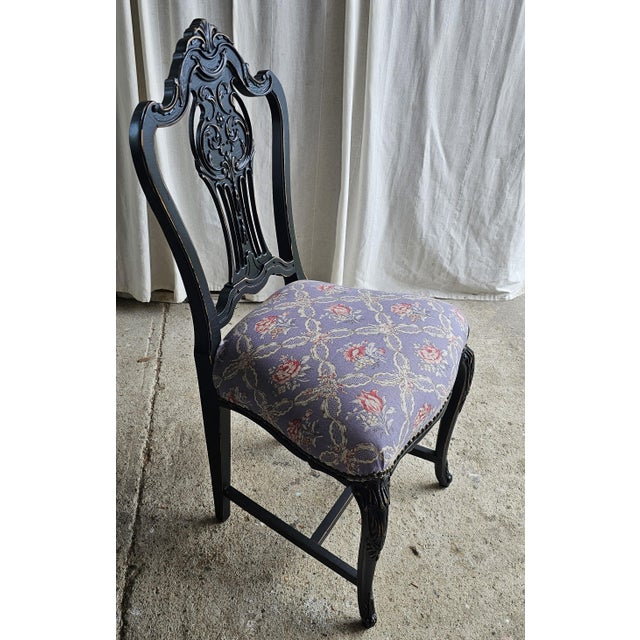 Black Vanity With Chair, 1930s Parisian, Romantic Style For Sale - Image 16 of 18