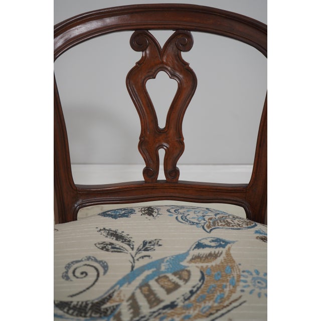 Vintage Italian Walnut Finish Vanity Bench Chair For Sale In Philadelphia - Image 6 of 18