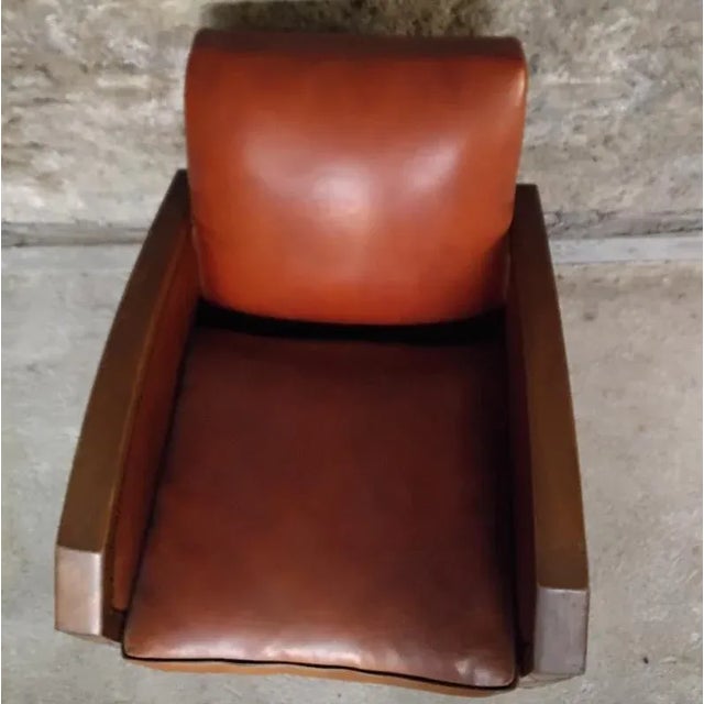 1940s Set of Art Deco Club Chairs in Leather For Sale - Image 5 of 8