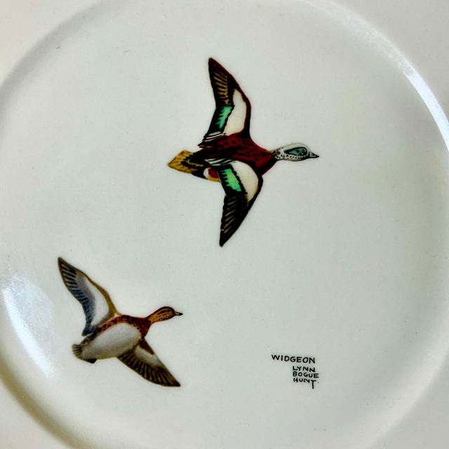 1950s Vintage Americana Adirondack Arts & Crafts Fowl Game Birds Dinner Plates - Set of 12, Lynn Bogue Hunt For Sale - Image 12 of 16