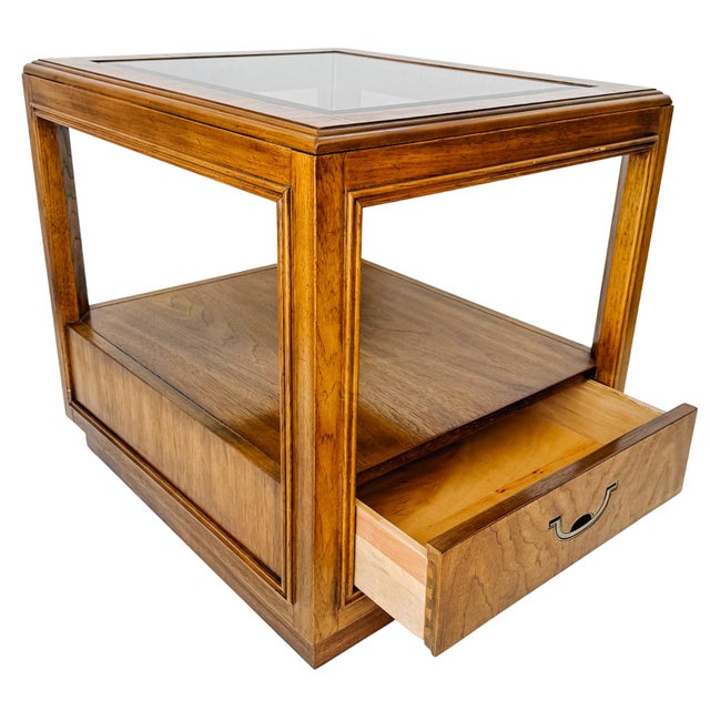 Wood Vintage Drexel Accolade Campaign Style Nightstands - A Pair For Sale - Image 7 of 18