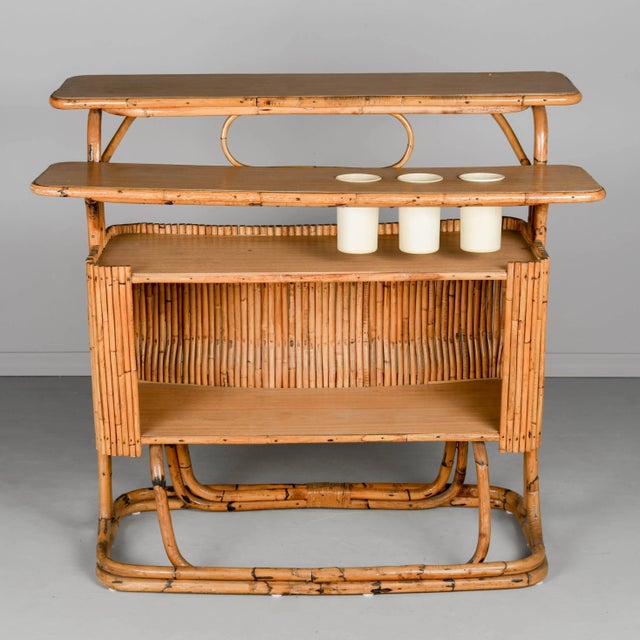 Mid 20th Century Mid-Century Modern Rattan Tiki Bar, Hand-Crafted, Italy, Circa 1960s For Sale - Image 5 of 12