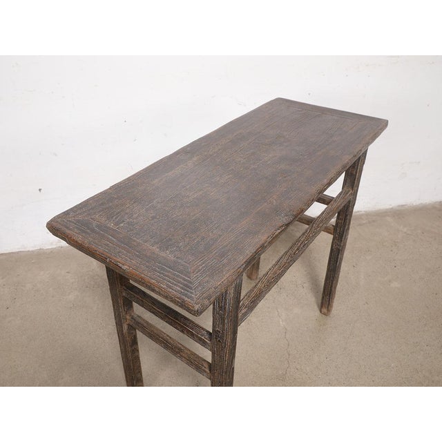 Farmhouse Vintage Rustic Elm Chinese Hall Table For Sale - Image 3 of 4