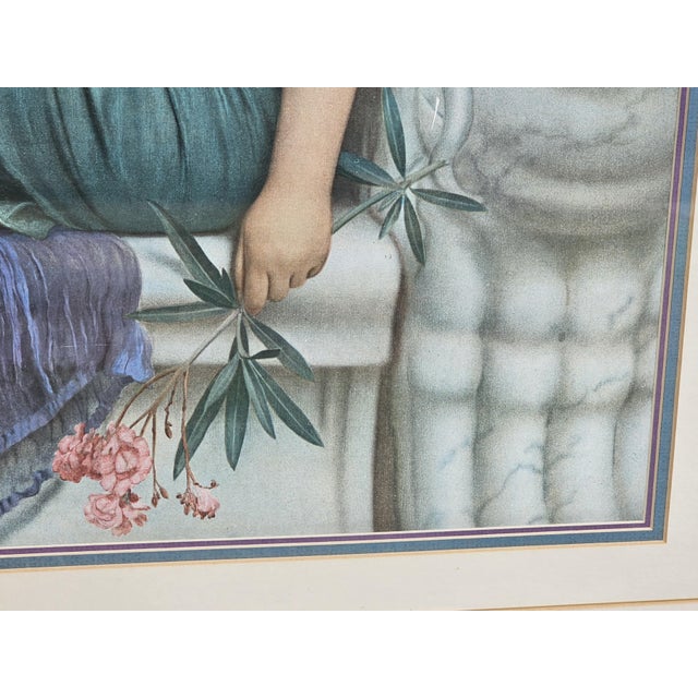 Wood Vintage Godward “Summer Idleness / Day Dreams” Framed Print — 38" × 30¾" Oak Frame For Sale - Image 7 of 12