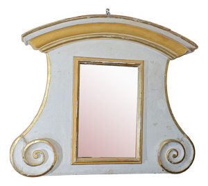 Fireplace Mirror in White Lacquered Wood, Italy