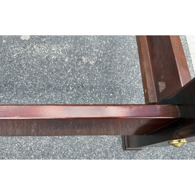 Lexington Queen Size Mahogany Rice Carved Poster Bed Frame For Sale - Image 14 of 18