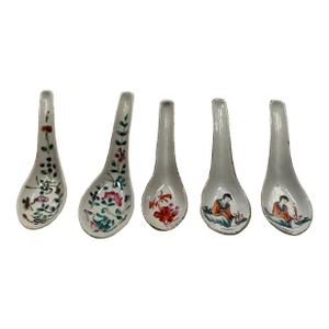Collection of Five Chinese Porcelain Spoons