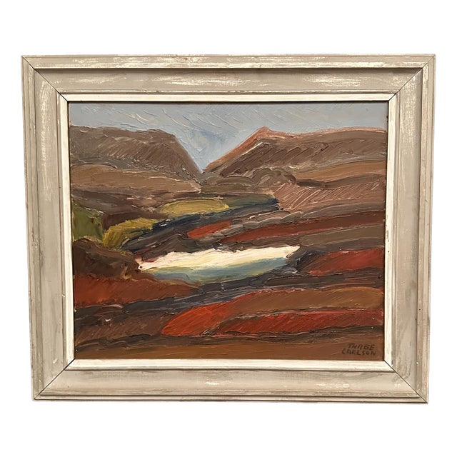 Thage Carlson, Rustic Landscape, 1960s, Oil on Panel For Sale