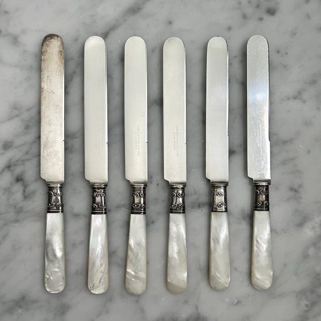 Early 20th Century Set of 6 Sterling Silver Knives With Mother-of-Pearl Handles by Landers, Frary & Clark For Sale - Image 12 of 12