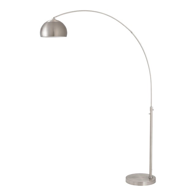 Nova of California Morelli 1960s Floor Lamp - Mid Century Modern, Half-Dome Arc Lamp, Dimmer Switch For Sale