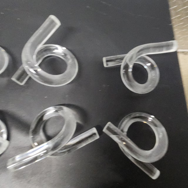 Mid-Century Modern Glass Knot Napkin Rings - Set of 8, Late 20th Century For Sale - Image 3 of 5