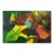 Marc Zimmerman "Lost and Found Chickens" Oil Painting, Tropical Chickens in Botanical Setting, Deep Green and Red, Contemporary Art West Coast For Sale