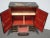 1950s Vintage Chinese Asian Black & Red Hand Painted Lacquer Cabinet Side Table For Sale - Image 5 of 12