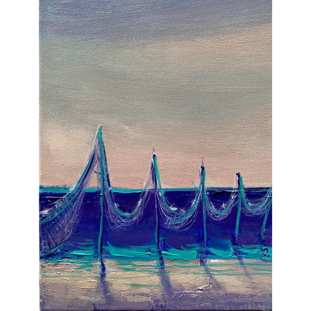 This seascape from the 2026 series by Gyunay Aliev captures a tranquil, dreamlike atmosphere, where soft purples and deep...
