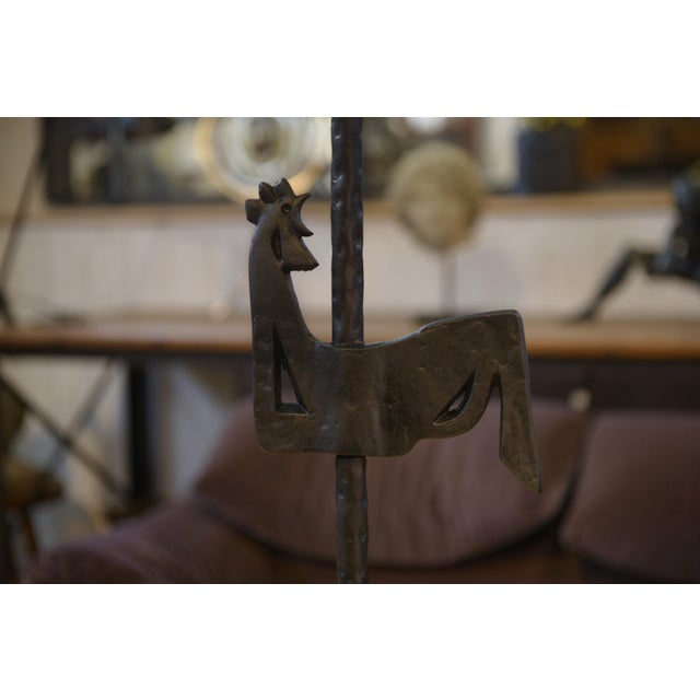 Wrought Iron Floor Lamp in the style of the Marolles Workshops, 1950s For Sale - Image 3 of 10