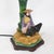 Pair of Vintage Hand-Painted Chinoiserie Tole Palm Tree and Figurine Table Lamps For Sale - Image 9 of 12