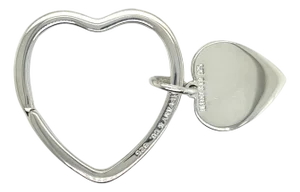 1990s Tiffany & Co Estate Heart Keychain Sterling Silver