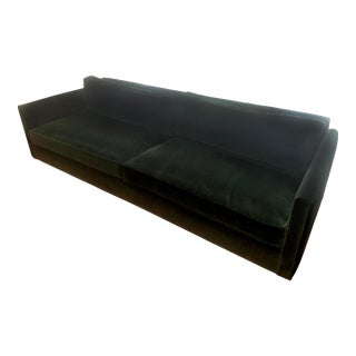 Cb2 Malea Green Velvet Sofa For Sale