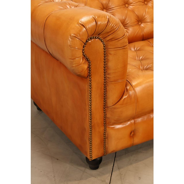 Tufted Leather Chesterfield Sofa For Sale - Image 9 of 16