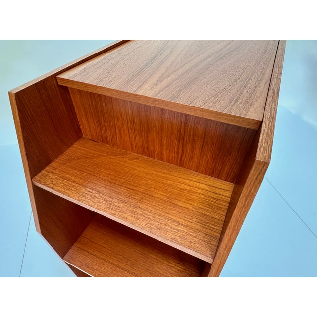 Wood Brutalist Design Teak Storage Unit or Room Divider with Shelves, Denmark, 1970s For Sale - Image 7 of 18