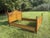 British Colonial Style Faux Bamboo and Rattan Queen Bed in Tortoise Finish For Sale - Image 4 of 12