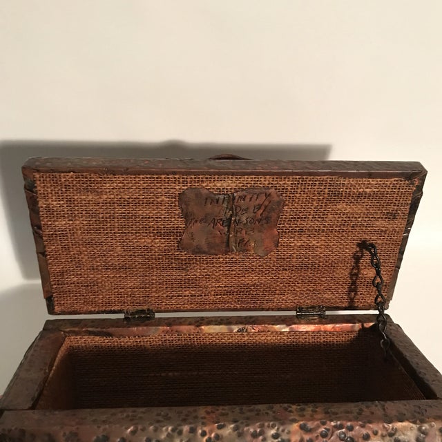 Wood Arenson Studio Hammered Metal Covered Box For Sale - Image 7 of 13