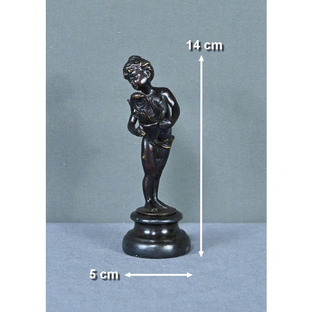 Small Bronze of Young Girl with the Basket, Late 19th Century For Sale - Image 9 of 10
