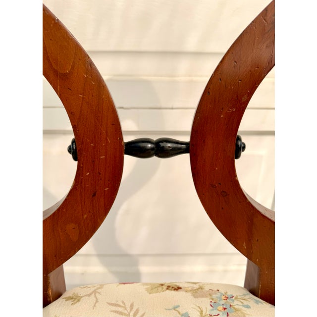 Mid 20th Century Vintage Italian Biedermeier Style Walnut Side Chair With Sculptural Heart Back For Sale - Image 5 of 14