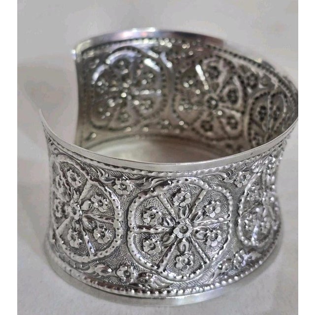 Metal Sterling Silver Repoussé Cuff Bangle, Birmingham, 2009 For Sale - Image 7 of 18