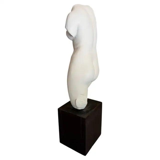 Classical Female Plaster Torso Figural Bust Sculpture on Wood Base, Mma For Sale In Philadelphia - Image 6 of 14