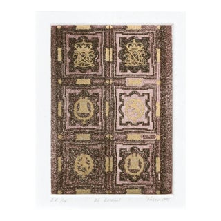 "El Escorial", Spanish Renaissance Architecture Door Tile Etching, by Faber For Sale