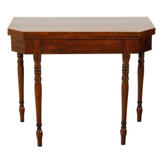 English Regency 1820s Lift Top Console Table with Turned Legs and Arrow Feet For Sale