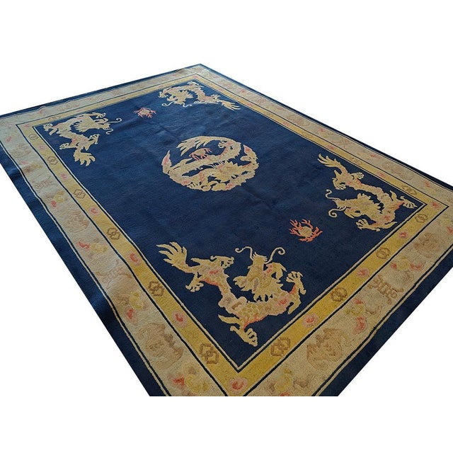 1930s Chinese Peking Dragon Carpet ( 8' x 10'10" - 245 330 ). Blue 1930s Chinese Room Size Antique - Peking Rectangle Wool...