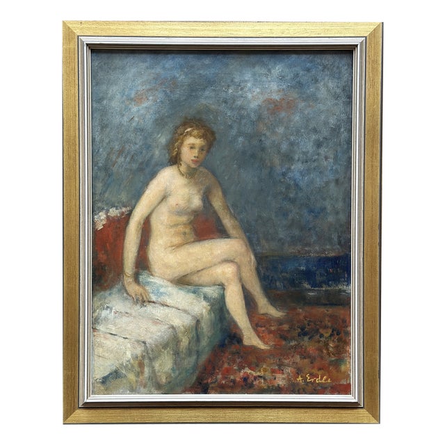 Arthur Erdle, Seated Nude, Young Rhineland, Exhibited at the Kunsthalle Düsseldorf For Sale
