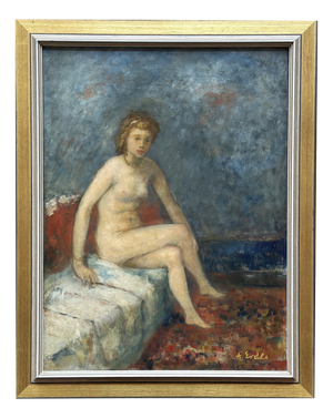 Arthur Erdle, Seated Nude, Young Rhineland, Exhibited at the Kunsthalle Düsseldorf