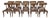 Klismos Style Solid Walnut Dining Chairs -Set of 10 For Sale