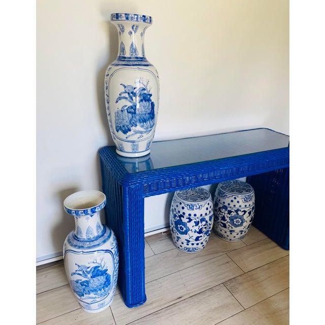 Pair of 19th Century Chinese Blue and White Large Vases Chairish