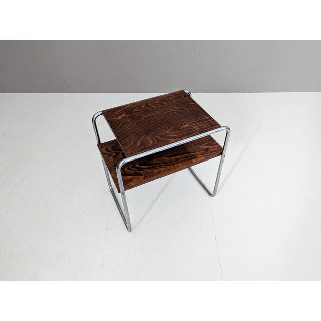 Bauhaus Tubular Steel Side Table by Marcel Breuer for Slezak, 1930s For Sale - Image 6 of 15