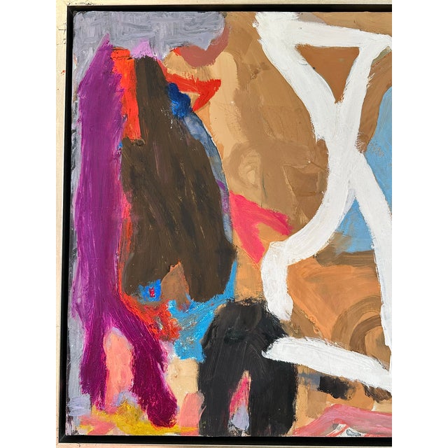 Black Framed Abstract Diptych Painting "Snails for Dinner" For Sale - Image 8 of 10