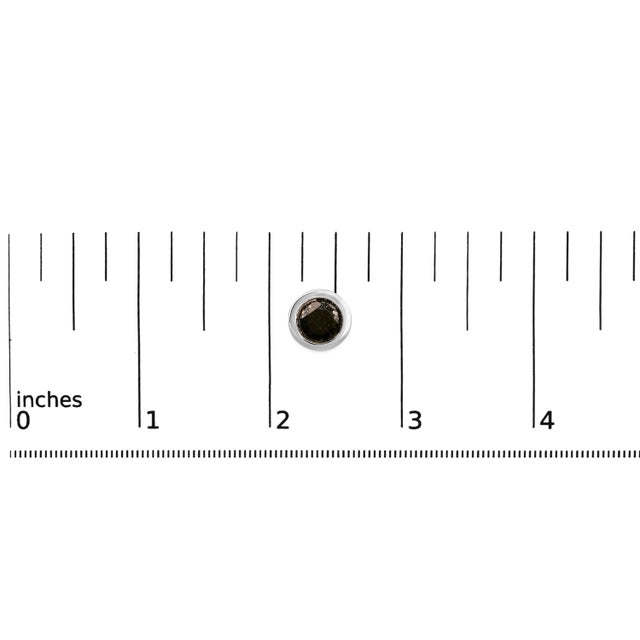 Early 21st Century .925 Sterling Silver 5 3/4 Cttw Round Brilliant-Cut Black Diamond Bezel-Set Stud Earrings with Screw Backs (Fancy Color-Enhanced, I2-I3 Clarity) For Sale - Image 5 of 5