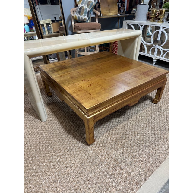 Vintage Gold Leaf Asian Style Coffee Table For Sale - Image 11 of 11