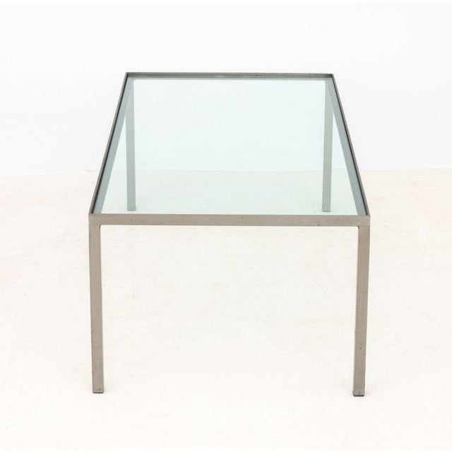 Modern Glass Top and Wrought Iron Coffee Table For Sale - Image 4 of 6