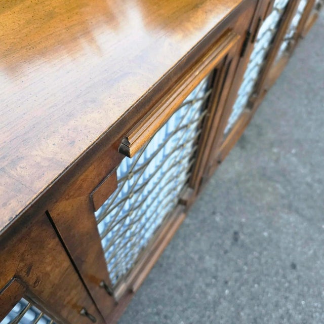 Vintage French Empire Style 6- Lattice Door Cherry Credenza For Sale In Washington DC - Image 6 of 13