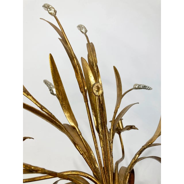 Vintage Tole Gilt Sheaf of Wheat Candle Wall Sconce For Sale In Kansas City - Image 6 of 6